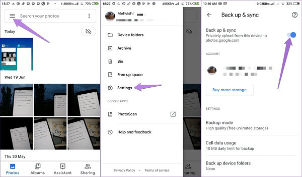 Google Photos Back Up Videos