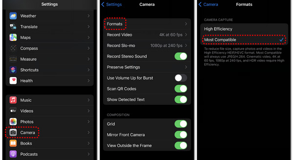 High Efficiency Settings iPhone