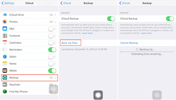 Backup iMessages to iCloud