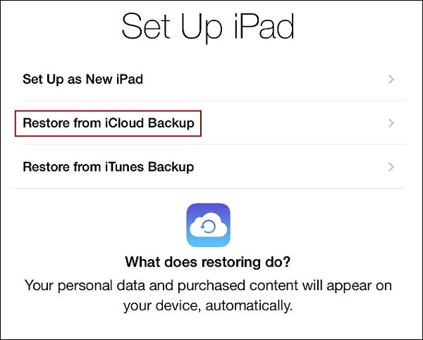 iclud restore