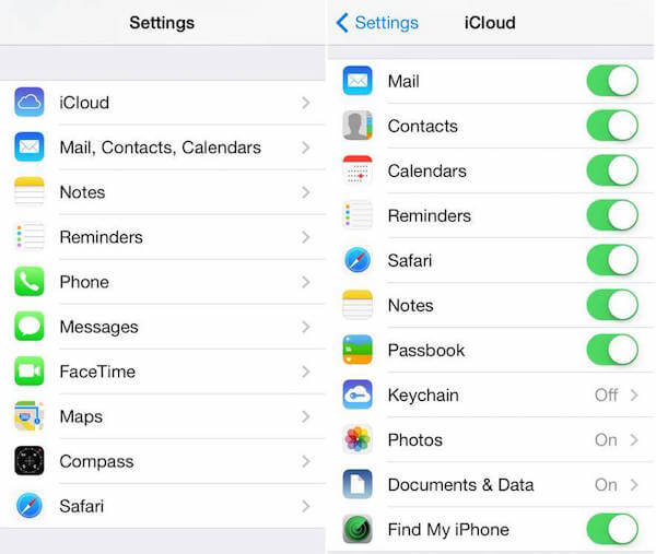 iCloud Switch Calendars on