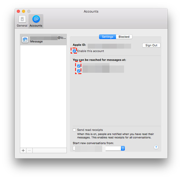 iMessages settings on mac