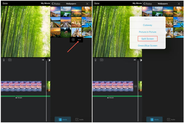 iMovie split screen