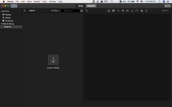 Import files into iMovie Library