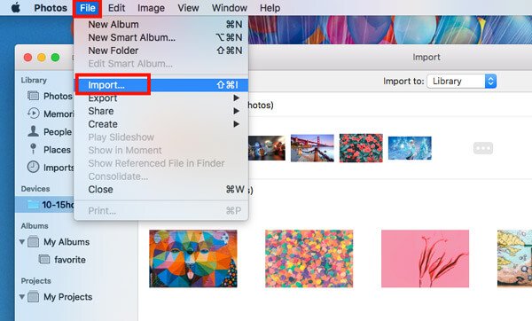 import photos from android to mac