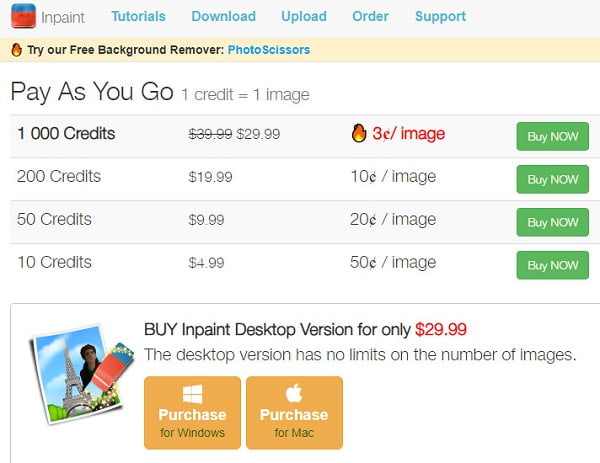 Inpaint Pricing