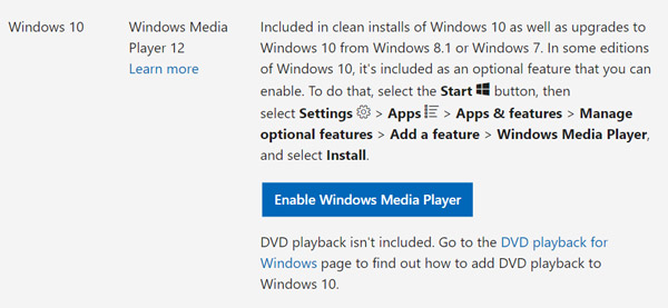 dvd media player for windows 10