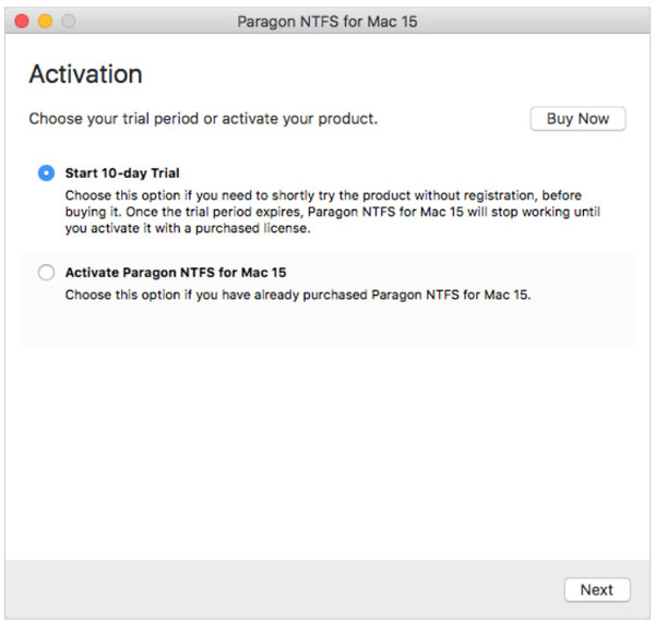 activar paragon ntfs for mac gratis