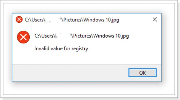 Invalid Value for Registry