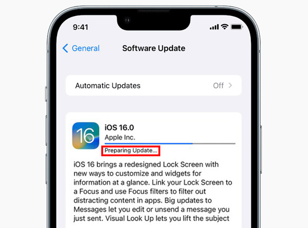 IOS 16 Update Stuck on Preparing Update