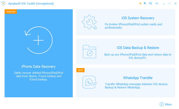 iPhone Data Recovery Main Interface