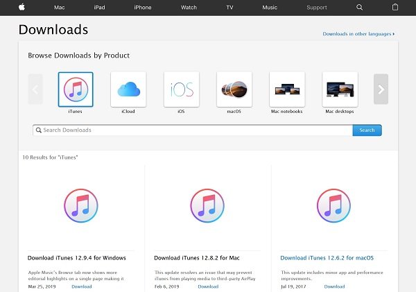 full itunes download for windows 10