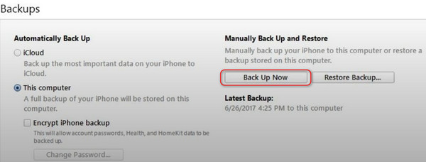 Itunes Back Up Now