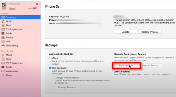 Itunes Backup Now