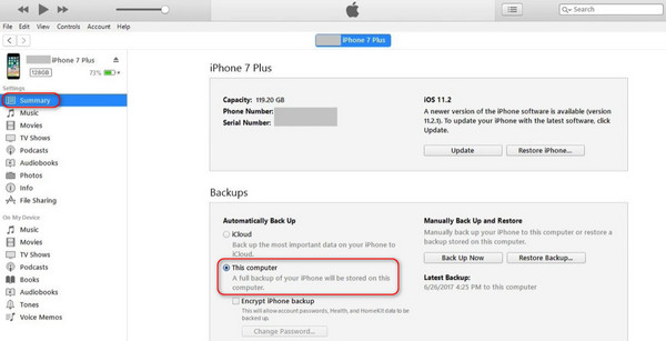 Itunes Backup This Computer