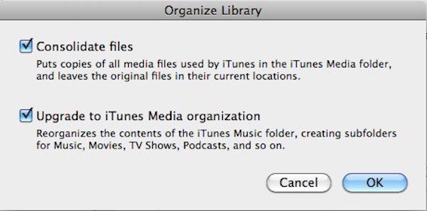 iTunes Consolidate Files