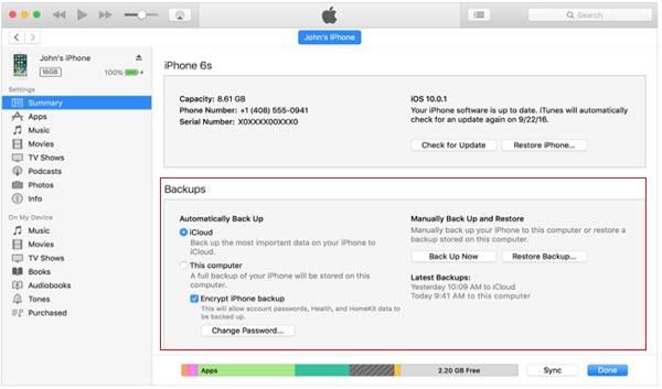 Itunes Encryp Backup