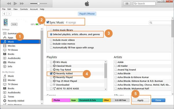 iTunes Sync iPhone