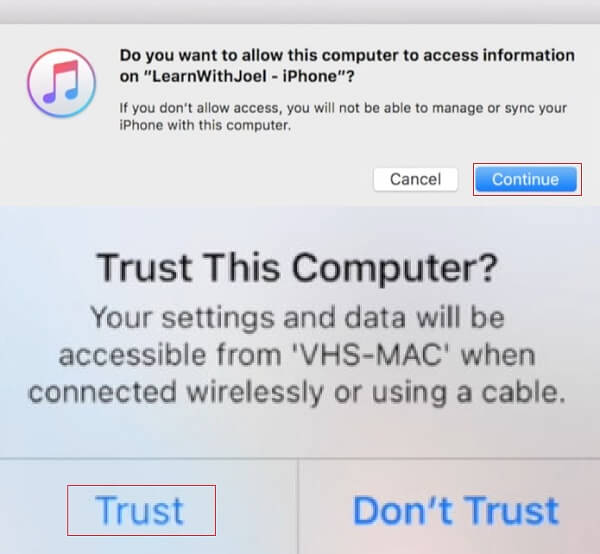 Itunes Trust Continue