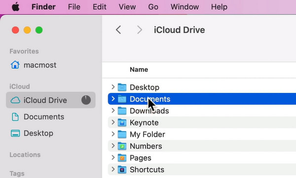 Locate Documents Folder iCloud Drive