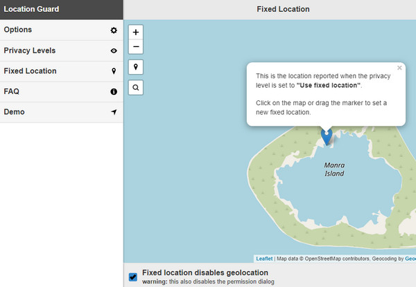 Location Guard Fixed Location