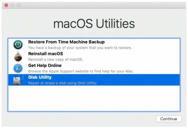 Run Mac Disk Utility