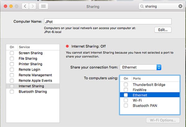 Mac Internet Sharing