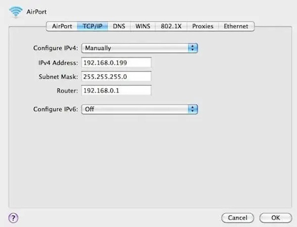 Mac Manual IP Address