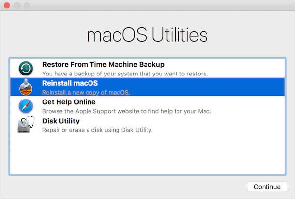 mac recovery mode option
