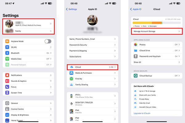 Manage Icloud Account Storage on iPhone