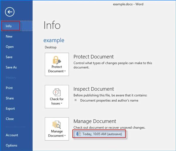 Manage Saved Document