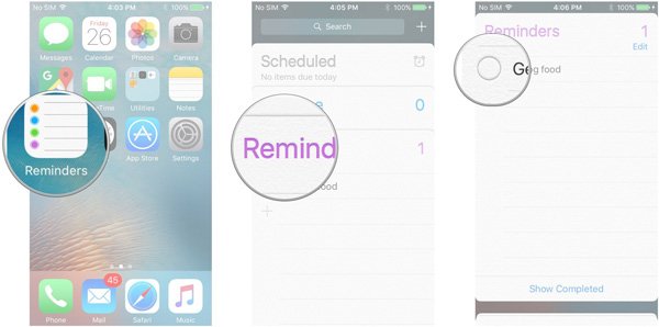 delete reminder list iphone