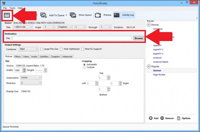 Convert by HandBrake