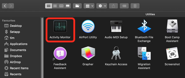 Open Activity Monitor on Mac