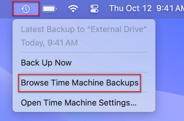 Open Time Machine Mac