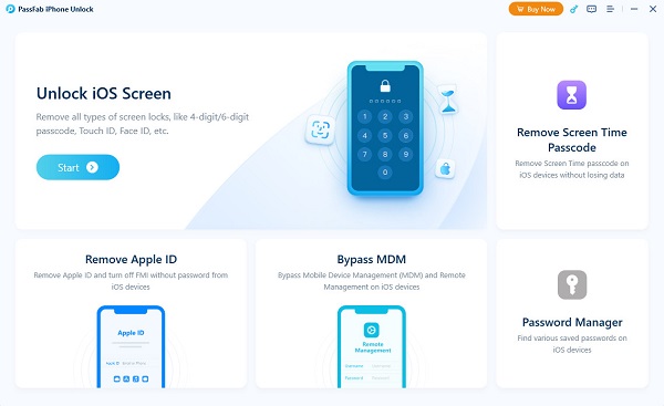 Passfab iPhone Unlocker Interface