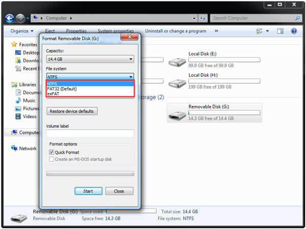 Perform USB Format