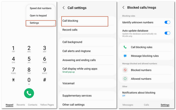 Phone Call Settings