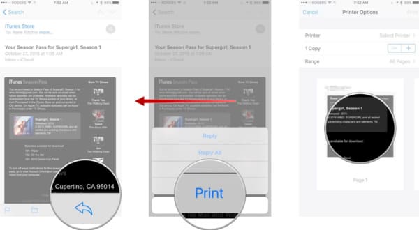 Print Text Messages from iPhone by Email