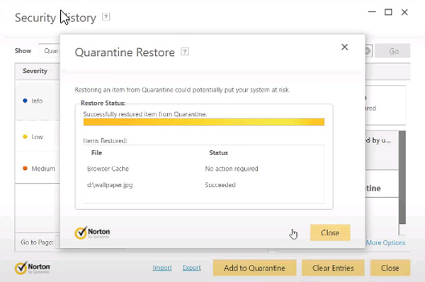 Quarantine Restore