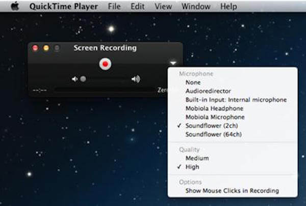 no sound on quicktime screen recording