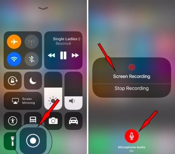 screen record with audio iphone