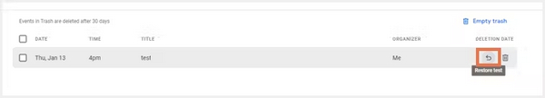 Recover Google Events From Trash