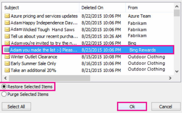 Recover Outlook Event From Server