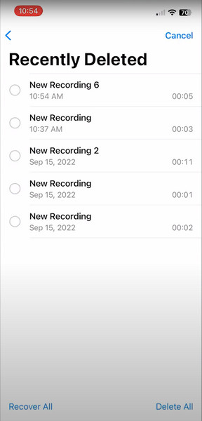 Recover Recently Deleted Voice Memos