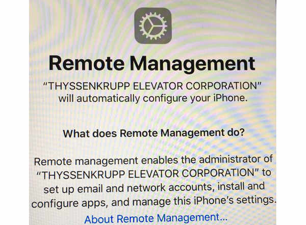 Remote Management Screen