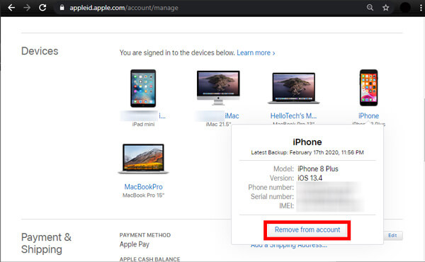 Remove Device from Apple ID on A Browser