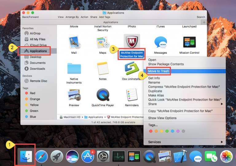 uninstall mcafee mac book pro