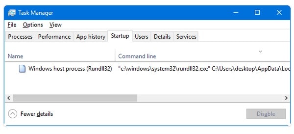 rundll error on startup windows 10