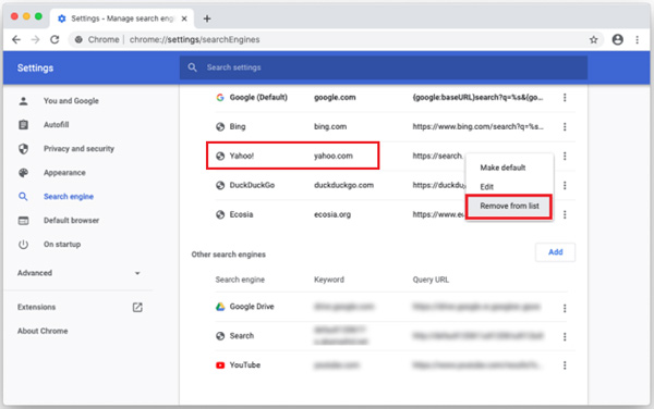 Remove Yahoo Search from Chrome Mac
